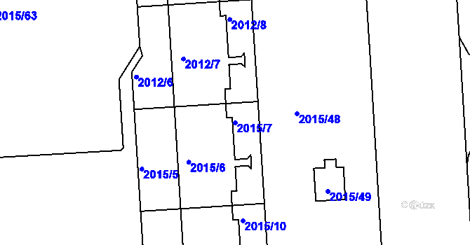 Parcela st. 2015/7 v KÚ České Budějovice 2, Katastrální mapa