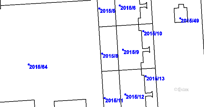 Parcela st. 2015/8 v KÚ České Budějovice 2, Katastrální mapa
