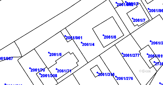 Parcela st. 2061/4 v KÚ České Budějovice 2, Katastrální mapa