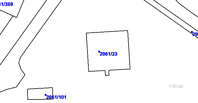 Parcela st. 2061/23 v KÚ České Budějovice 2, Katastrální mapa