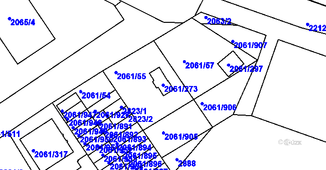 Parcela st. 2061/273 v KÚ České Budějovice 2, Katastrální mapa