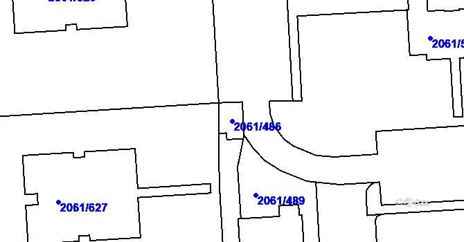 Parcela st. 2061/486 v KÚ České Budějovice 2, Katastrální mapa