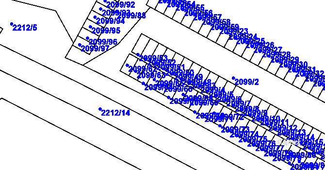 Parcela st. 2099/66 v KÚ České Budějovice 2, Katastrální mapa