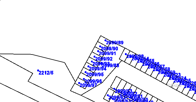 Parcela st. 2099/91 v KÚ České Budějovice 2, Katastrální mapa