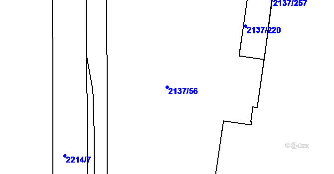 Parcela st. 2137/56 v KÚ České Budějovice 2, Katastrální mapa