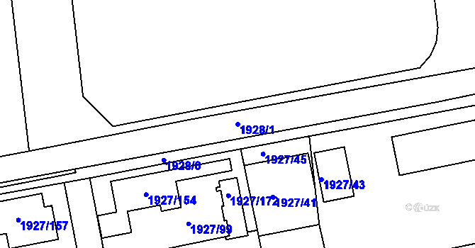 Parcela st. 1928/1 v KÚ České Budějovice 2, Katastrální mapa