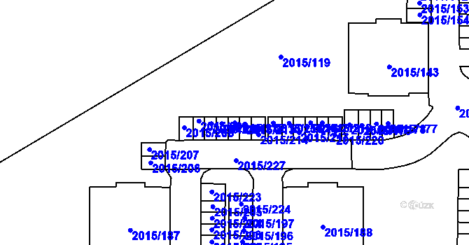 Parcela st. 2015/212 v KÚ České Budějovice 2, Katastrální mapa