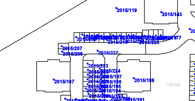 Parcela st. 2015/227 v KÚ České Budějovice 2, Katastrální mapa