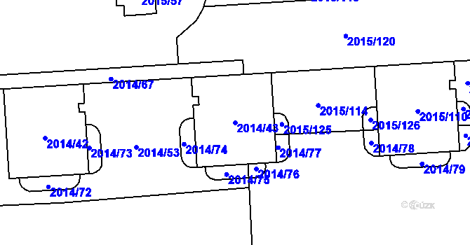 Parcela st. 2014/43 v KÚ České Budějovice 2, Katastrální mapa