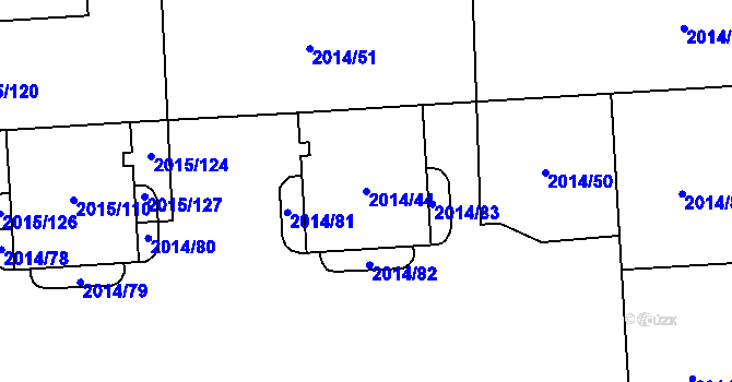 Parcela st. 2014/44 v KÚ České Budějovice 2, Katastrální mapa
