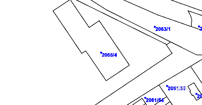 Parcela st. 2065/4 v KÚ České Budějovice 2, Katastrální mapa