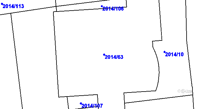 Parcela st. 2014/63 v KÚ České Budějovice 2, Katastrální mapa