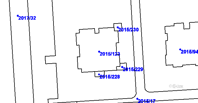 Parcela st. 2015/123 v KÚ České Budějovice 2, Katastrální mapa
