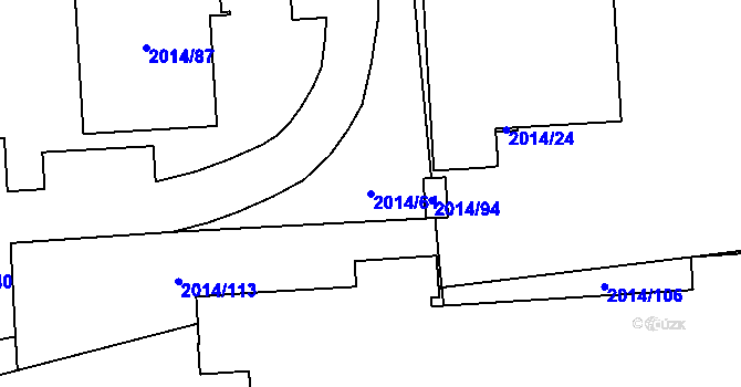 Parcela st. 2014/61 v KÚ České Budějovice 2, Katastrální mapa