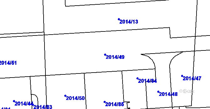 Parcela st. 2014/49 v KÚ České Budějovice 2, Katastrální mapa