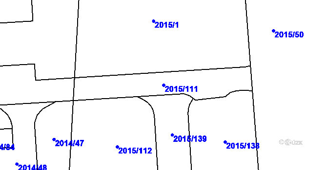Parcela st. 2015/111 v KÚ České Budějovice 2, Katastrální mapa