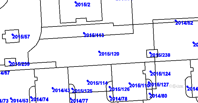 Parcela st. 2015/120 v KÚ České Budějovice 2, Katastrální mapa
