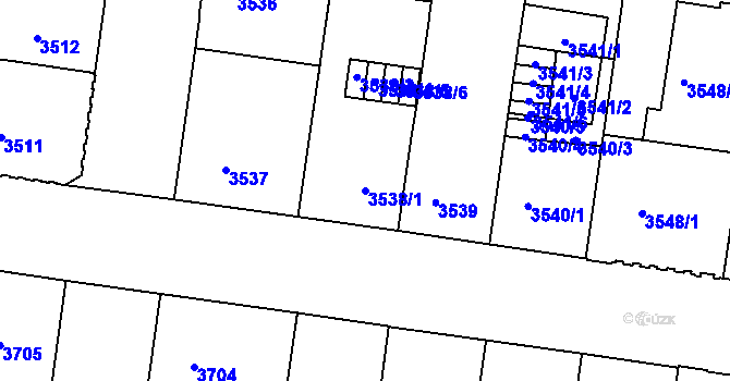 Parcela st. 3538/1 v KÚ České Budějovice 3, Katastrální mapa
