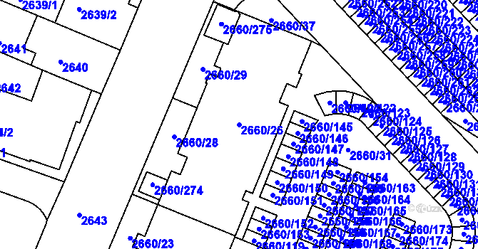 Parcela st. 2660/26 v KÚ České Budějovice 3, Katastrální mapa
