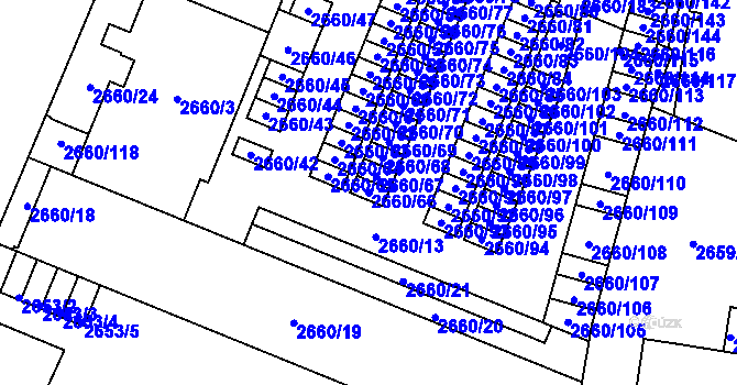 Parcela st. 2660/66 v KÚ České Budějovice 3, Katastrální mapa