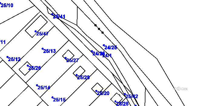 Parcela st. 24/1 v KÚ České Budějovice 3, Katastrální mapa