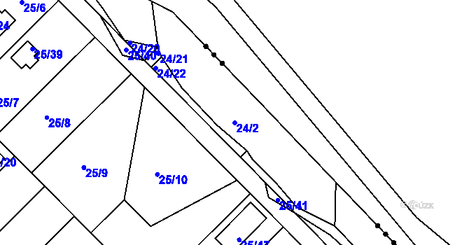 Parcela st. 24/2 v KÚ České Budějovice 3, Katastrální mapa