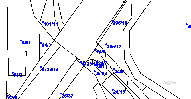 Parcela st. 24/8 v KÚ České Budějovice 3, Katastrální mapa