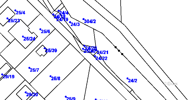 Parcela st. 24/21 v KÚ České Budějovice 3, Katastrální mapa