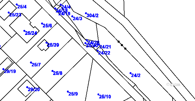 Parcela st. 24/22 v KÚ České Budějovice 3, Katastrální mapa