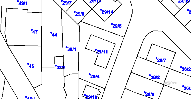 Parcela st. 29/11 v KÚ České Budějovice 3, Katastrální mapa