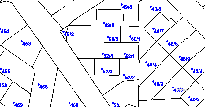 Parcela st. 52/4 v KÚ České Budějovice 3, Katastrální mapa