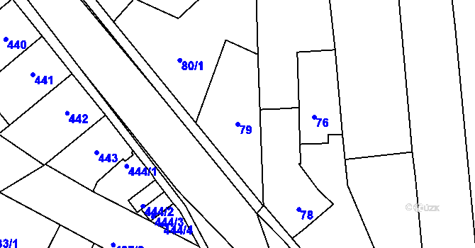 Parcela st. 79 v KÚ České Budějovice 3, Katastrální mapa