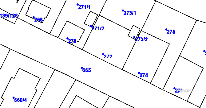 Parcela st. 272 v KÚ České Budějovice 3, Katastrální mapa