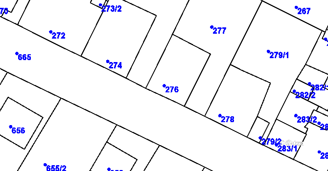 Parcela st. 276 v KÚ České Budějovice 3, Katastrální mapa