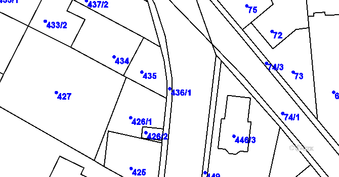 Parcela st. 436/1 v KÚ České Budějovice 3, Katastrální mapa