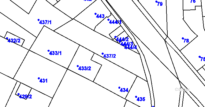 Parcela st. 437/2 v KÚ České Budějovice 3, Katastrální mapa