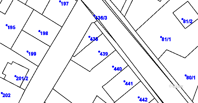 Parcela st. 439 v KÚ České Budějovice 3, Katastrální mapa