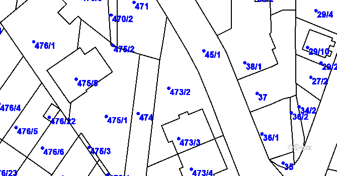 Parcela st. 473/2 v KÚ České Budějovice 3, Katastrální mapa