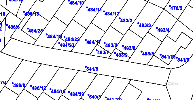Parcela st. 483/7 v KÚ České Budějovice 3, Katastrální mapa