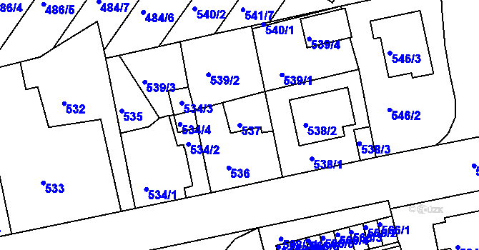 Parcela st. 537 v KÚ České Budějovice 3, Katastrální mapa
