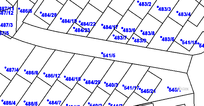 Parcela st. 541/5 v KÚ České Budějovice 3, Katastrální mapa