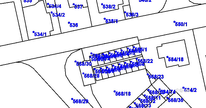Parcela st. 566/6 v KÚ České Budějovice 3, Katastrální mapa