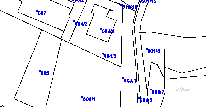 Parcela st. 604/5 v KÚ České Budějovice 3, Katastrální mapa