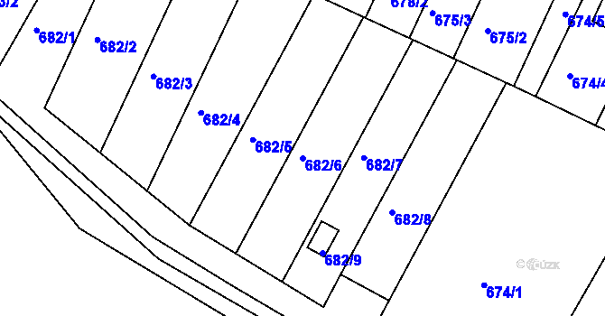Parcela st. 682/6 v KÚ České Budějovice 3, Katastrální mapa