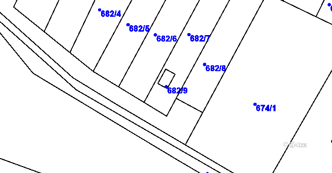 Parcela st. 682/9 v KÚ České Budějovice 3, Katastrální mapa