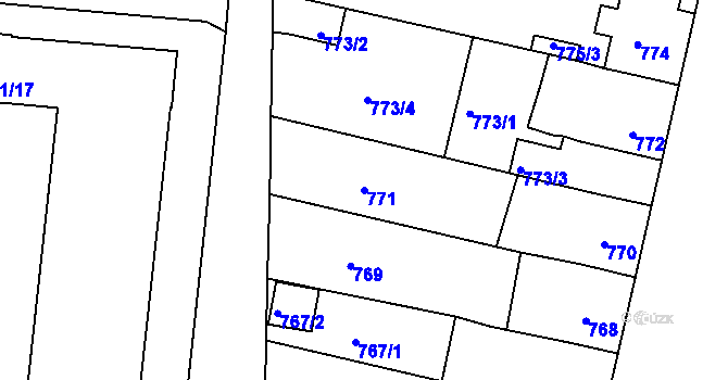 Parcela st. 771 v KÚ České Budějovice 3, Katastrální mapa