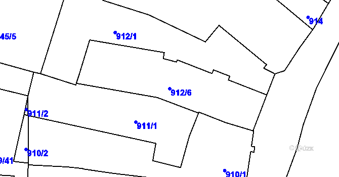 Parcela st. 912/6 v KÚ České Budějovice 3, Katastrální mapa