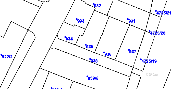 Parcela st. 935 v KÚ České Budějovice 3, Katastrální mapa