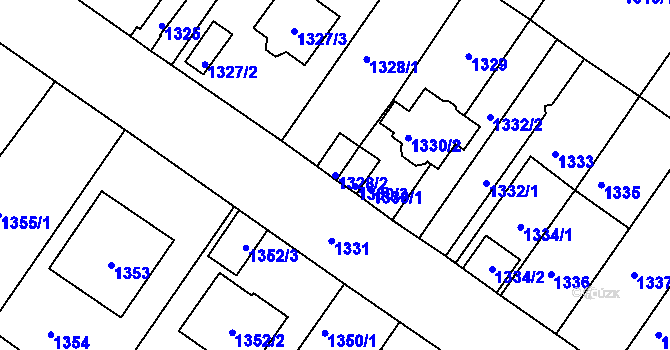 Parcela st. 1328/2 v KÚ České Budějovice 3, Katastrální mapa