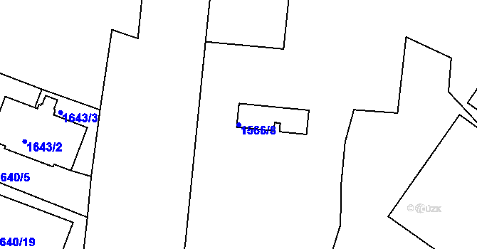 Parcela st. 1566/8 v KÚ České Budějovice 3, Katastrální mapa